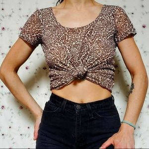 Vintage Mesh Cheetah Print Tee